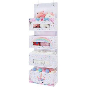 UnicornOver Door Hanging Organizer-Behind Door Hanging Storage with 4ClearWindow